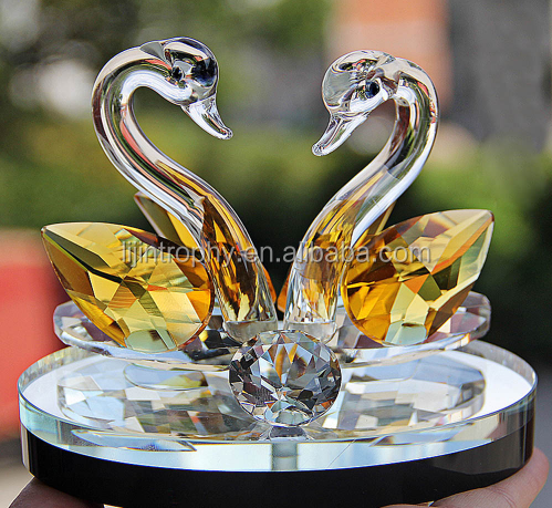 Crystal Glass Diamond Animals Swan Figurines Perfume Bottle miniature collectible Crafts For Car Home Decor