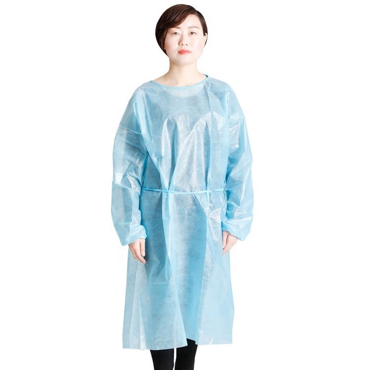 Nonwoven Type 4 Standard Surgical Tnt 30 40 Grams Visit Non Sterile For Hospital Level 1 Disposable Medical Isolation Work Gown