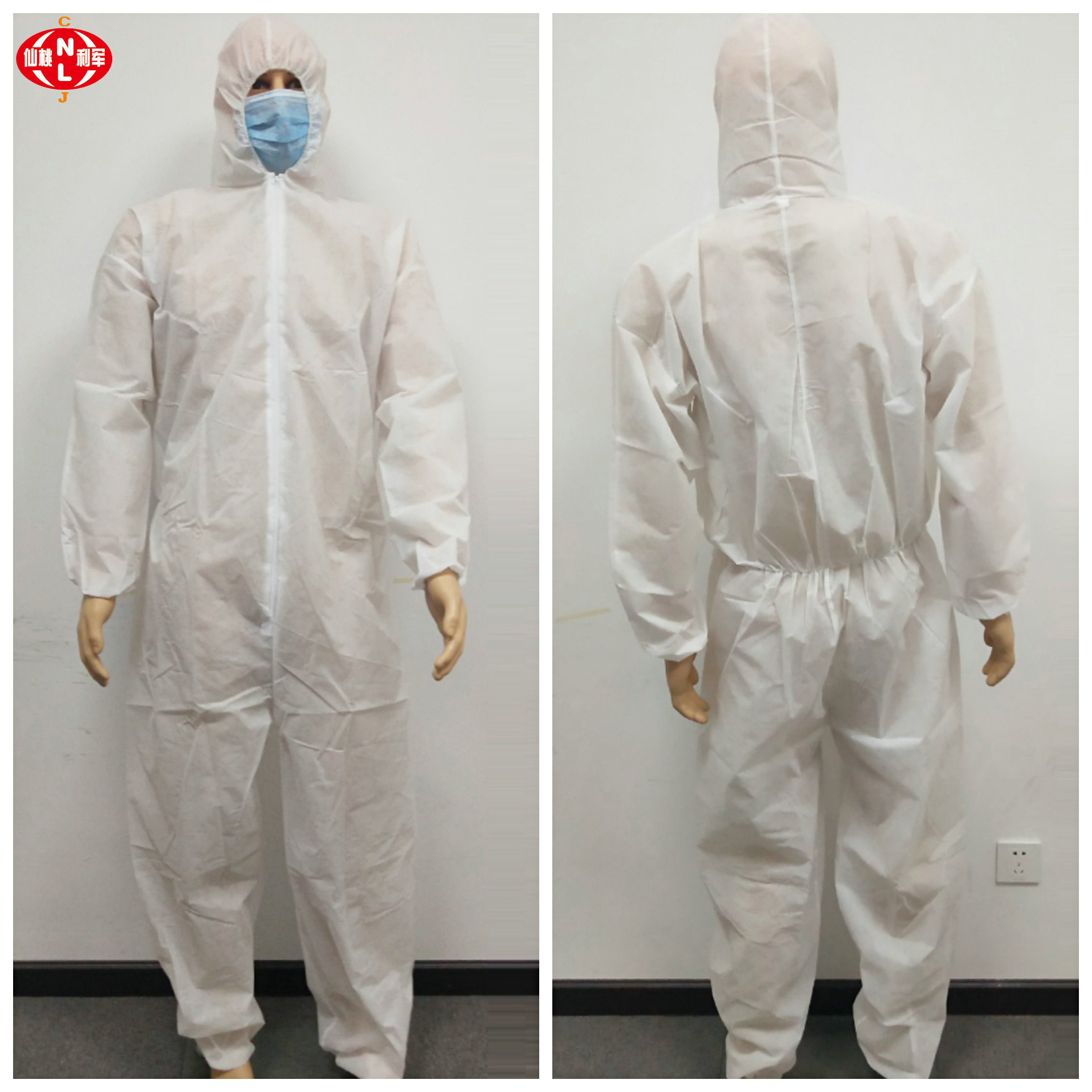 Ready Stock Disposable Jumpsuit PPE SMS Suit Tyvek Type 5/6 Coverall Dupont Work Wear Disposable Protective Isolation Coverall