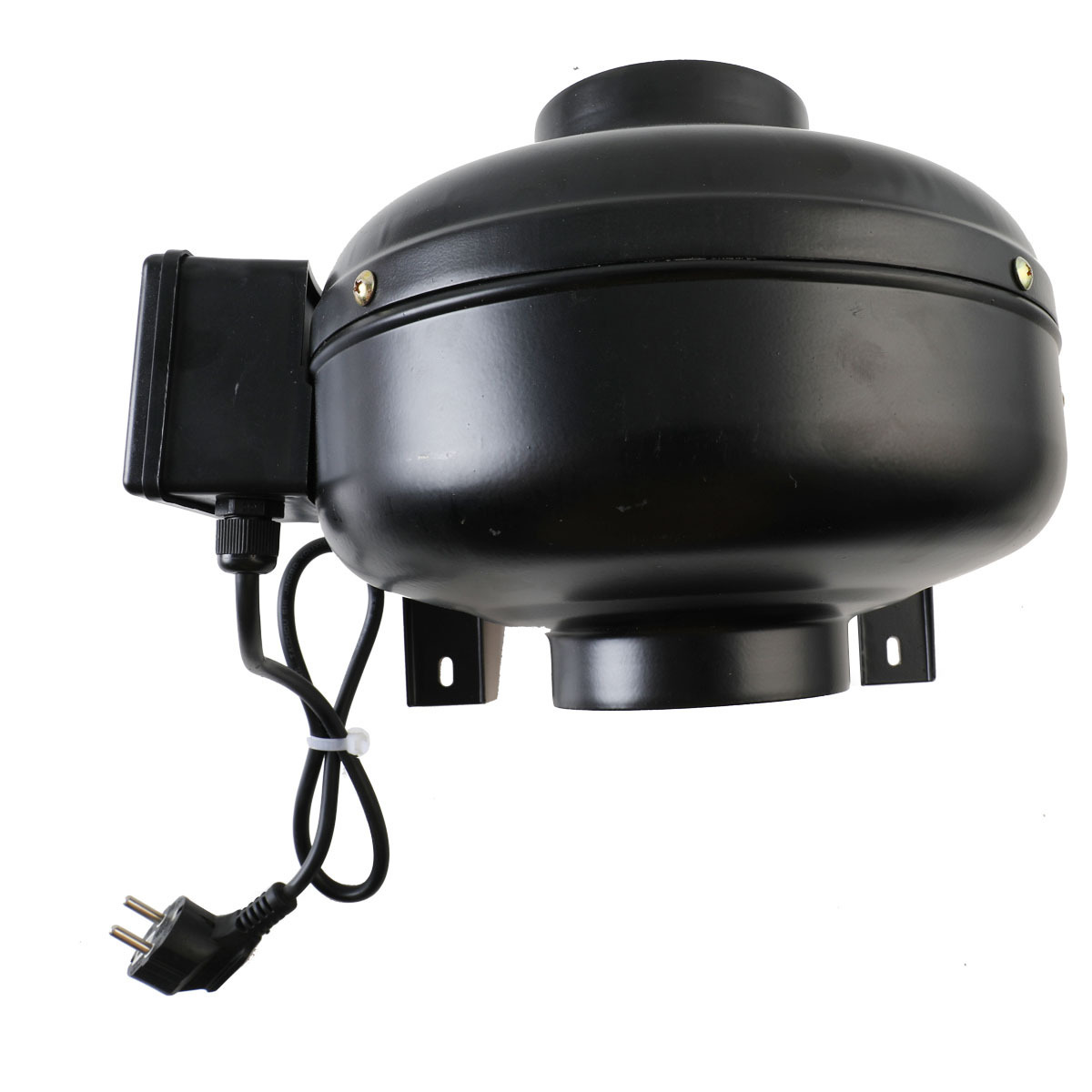 220V Plug 70W 100mm Black Electric Wall Mounted Roun Range Hood Duct Coaxial Exhaust Ventilation Fan