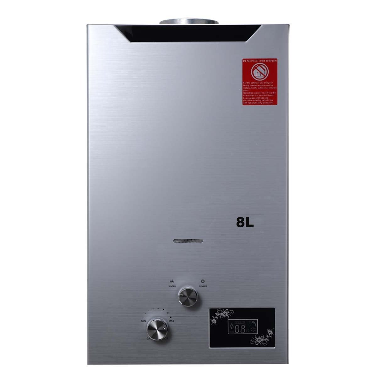 New Design 8L 16kw Stainless Steel High Energy Efficient Residential Smart Instant LPG Portable Gas Geyser Camping Water Heater