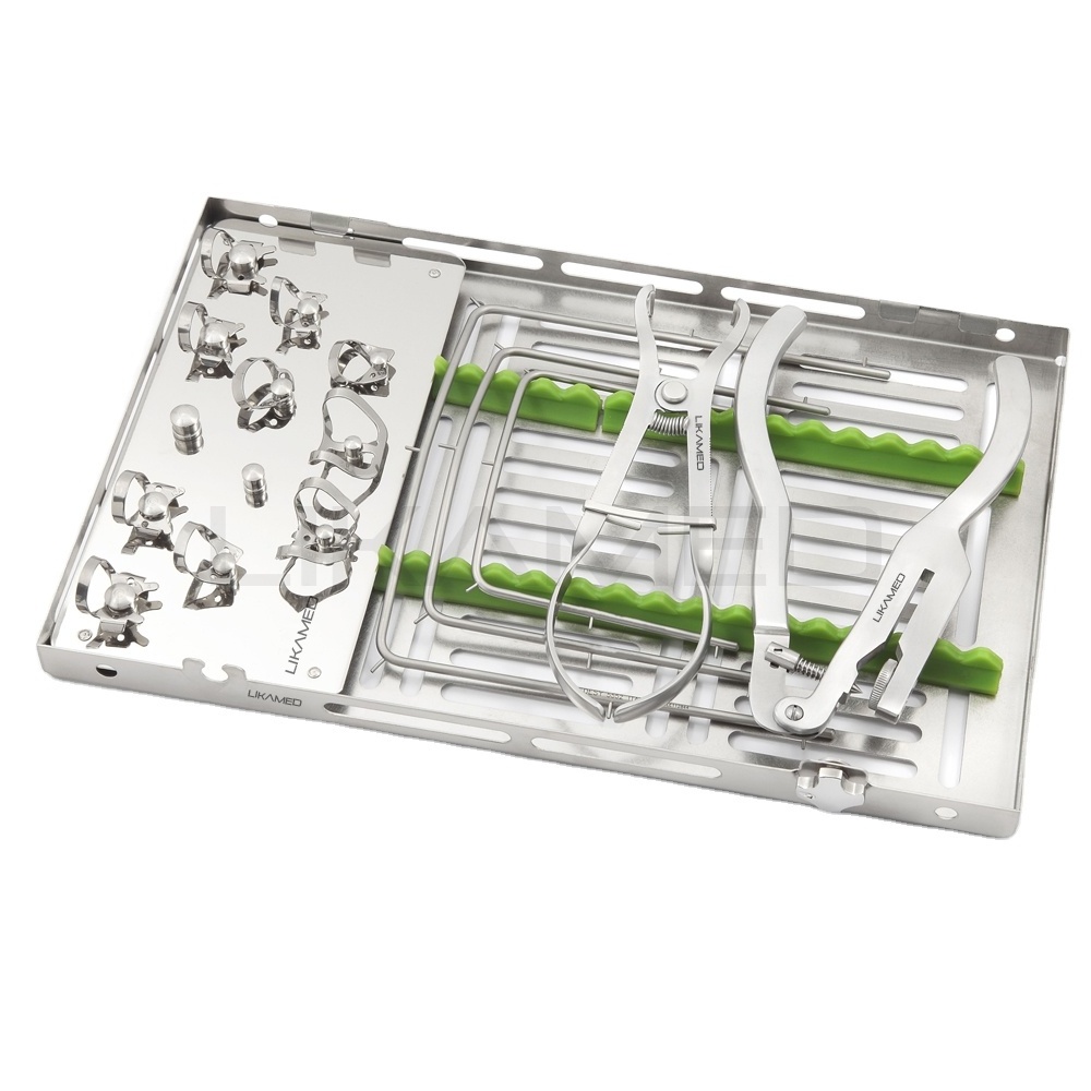 LIKAMED Dental Rubber Dam Kit with Clamps Set Packed in a Box Rubber Dam Set German Stainless