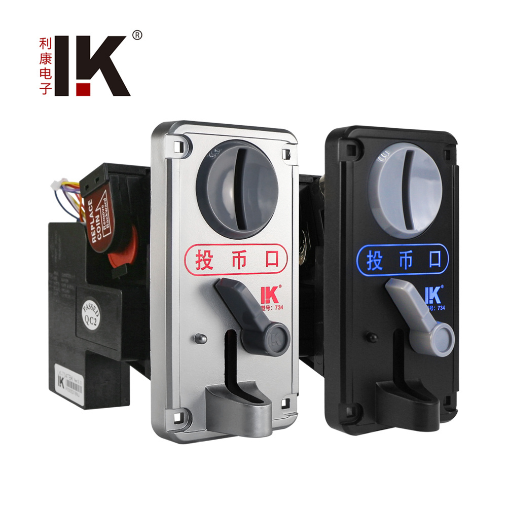 LK734 customizable LOGO panel pattern status indicator light coin acceptor clamshell design for coin-operated machine