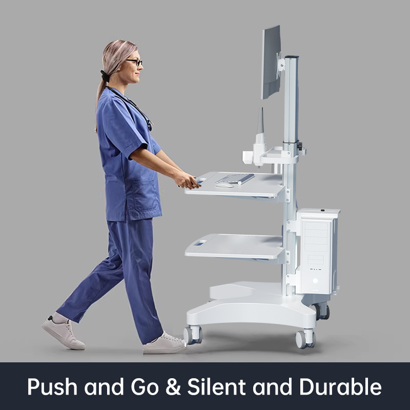 Wholesale Height Adjustable Touchscreen Computer Cart Medical Cart Dental Trolley for Dental Clinic Hospital