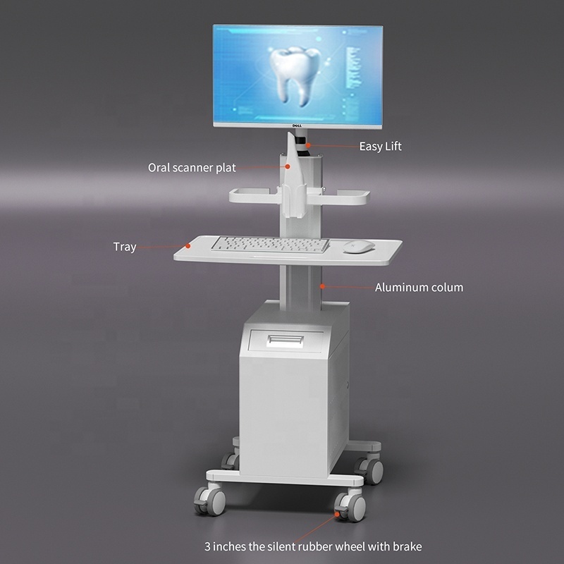 Best Price ABS Plastic Aluminum Dental Oral Scanning Cart for Hospital Dental with Monitor Mount Oral Scanner Holder CPU Holder