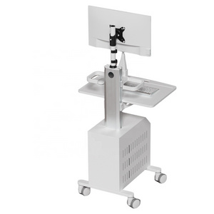 Medical Trolley Cart for Hospital Dental with Monitor Mount Oral Scanner Holder CPU Holder Box Mobile Nurse Computer Trolley