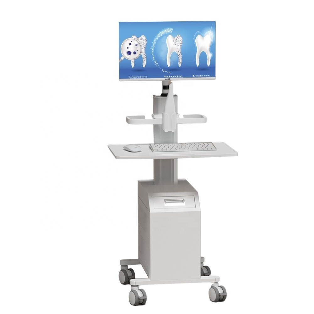 High-end Medical Trolley Cart for Hospital Dental with Monitor Mount Oral Scanner Holder CPU Holder Box Mobile Nurse  Cart