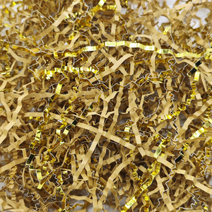 Kraft gold raffia grass shredded paper silk wedding gift box wedding candy box filler Raffia grass folded shredded paper silk