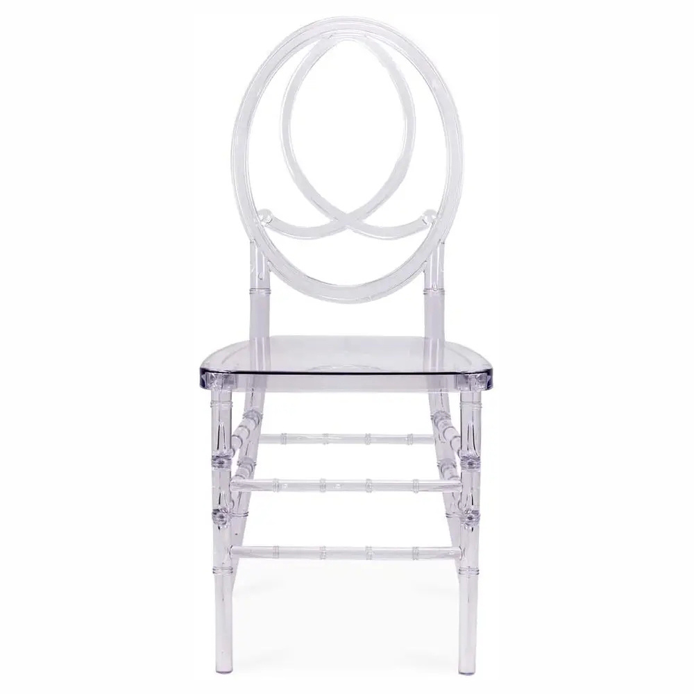 Wholesale Customized Design PP Plastic Clear Banquet Ghost Acrylic Transparent Chiavari Wedding Dining Chair