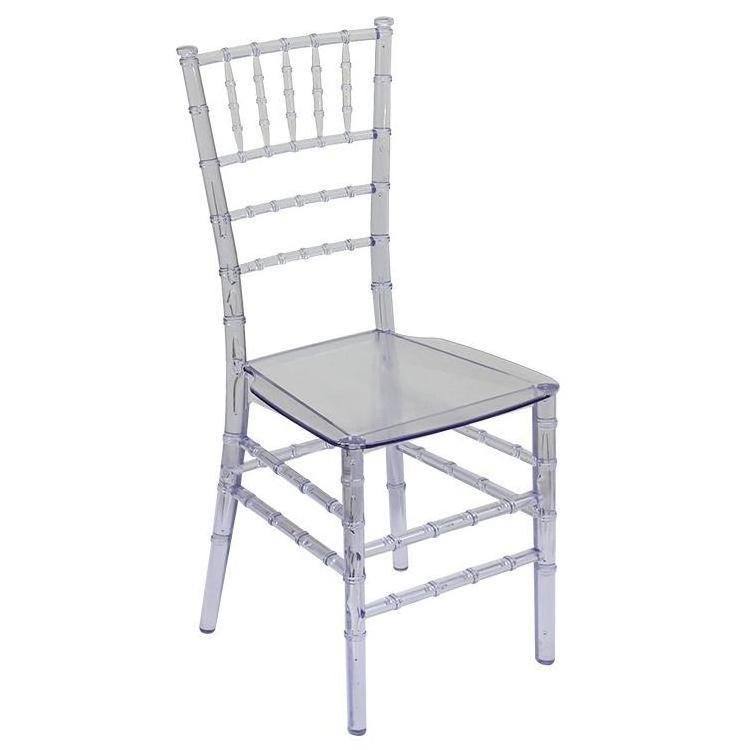 Wholesale Customized Design PP Plastic Clear Banquet Ghost Acrylic Transparent Chiavari Wedding Dining Chair