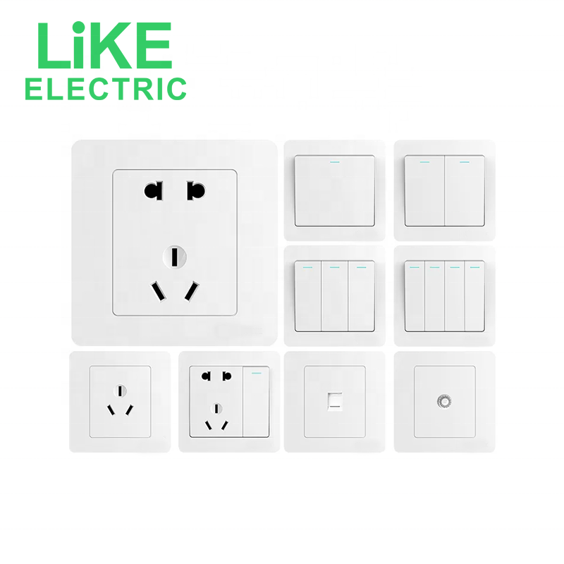 UK 86 Type PC Plate 2 gang 1 way design push electrical light wall switch gold switches