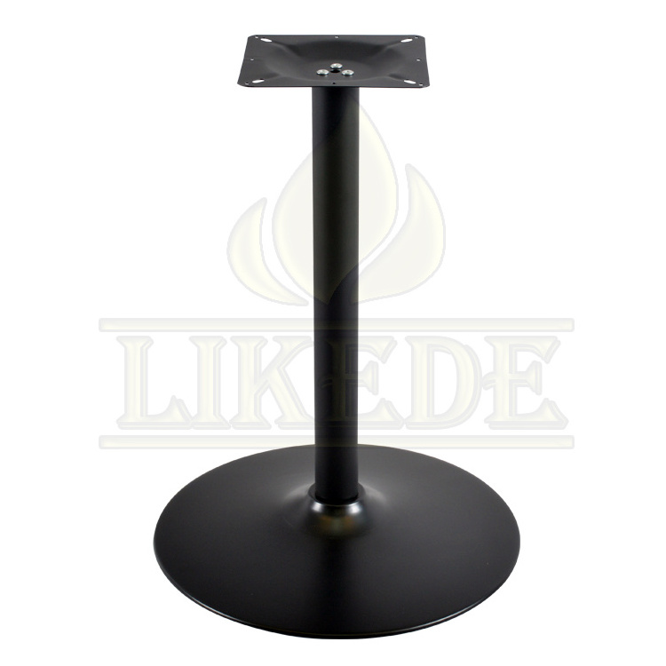 Hot sale metal iron black removable trumpet table leg