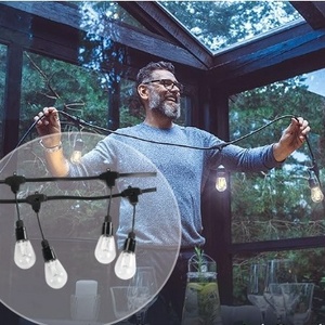 Outdoor String Lights S14 DC12V ICGS8208 IP65  Led Light Strings Garden Backyard Gazebo Porch Outdoor Party Decorations