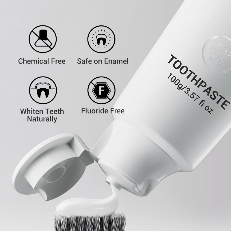 Natural Fluoride Free Toothpaste Whiter Teeth Breath Refresh Peppermint Whitening Toothpaste