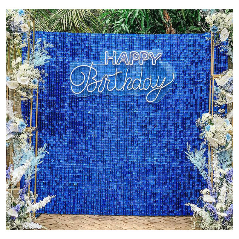 shimmer wall dark blue easy setup photo backdrops sequin shimmer wall backdrop for party decoration