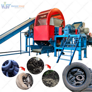 Used tire shredding crusher tire steel wire separator tire recycling equipment