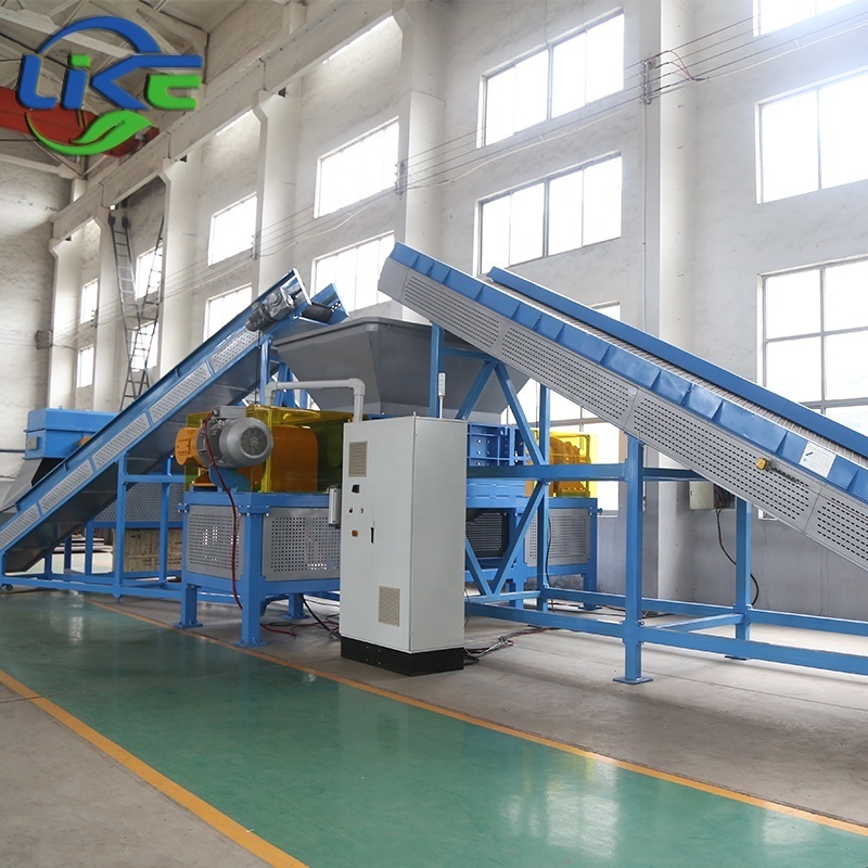 Used tire shredding crusher tire steel wire separator tire recycling equipment