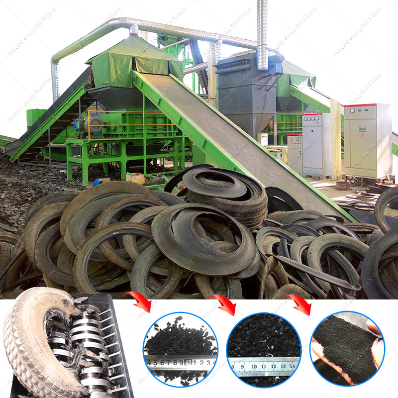 Factory Price plc motorcycle tire shredder machine waste tire recycling production line used tyre shredder machine