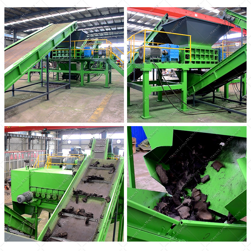 Fully automatic Powerful Tire Crusher Whole Tire Shredder Machine and Tire Grinder Machine