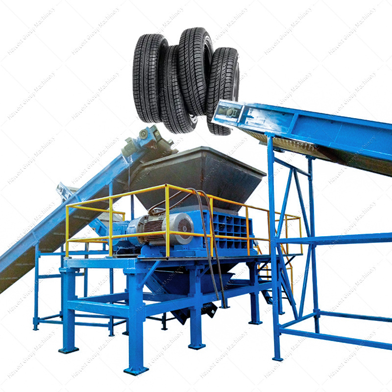 Full automatic customizable tire recycling machinery Tire Shredders Equipment Scrap Tire Recycle Shredding Crusher Machine