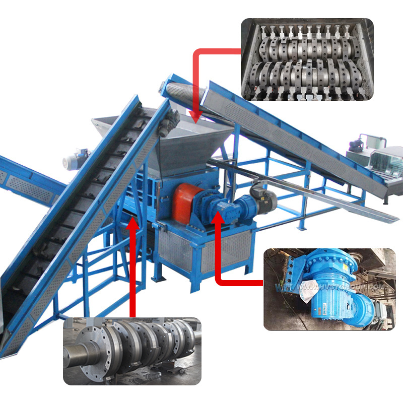 Full Automatic Waste Tire Recycling Rubber Granule Tire shredder machine tyre recycle machine