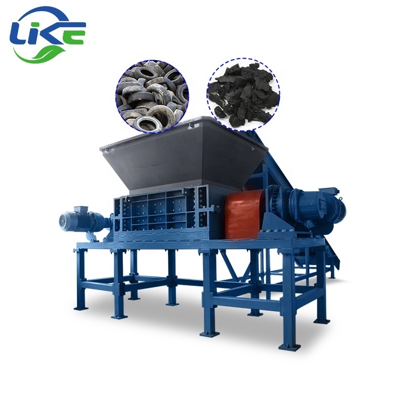 Used tire shredding crusher tire steel wire separator tire recycling equipment