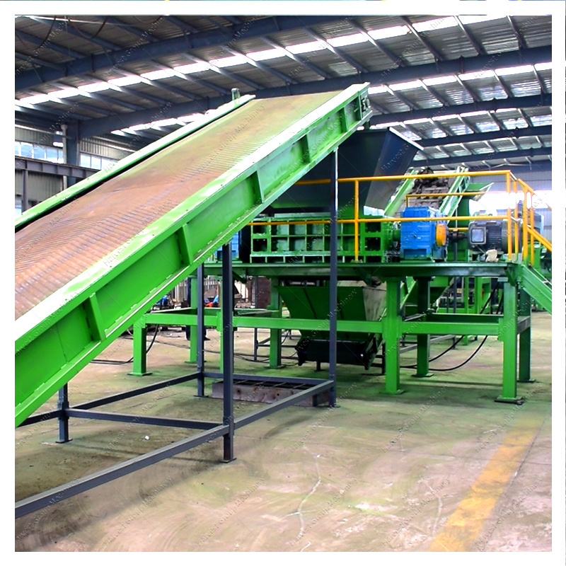 Factory Price plc motorcycle tire shredder machine waste tire recycling production line used tyre shredder machine