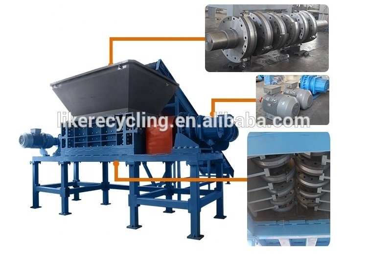 tire shredding waste tire cutting machine whole tire recycling machine