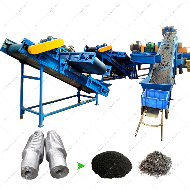 XKP Series Automatic Rubber Powder Recycling Line For Waste Tire Recycling Recycled tires rubber crusher machine