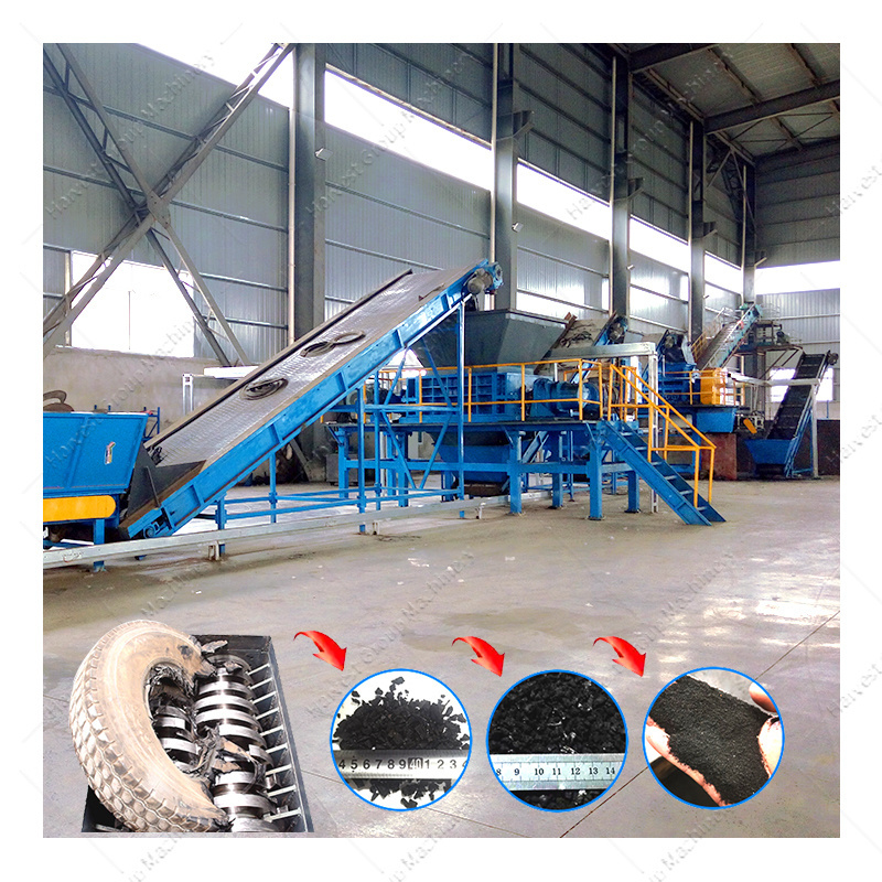 Fully automatic high quality tyre recycling machine line Rubber Products Factory Commercial Waste tyre recycling equipment