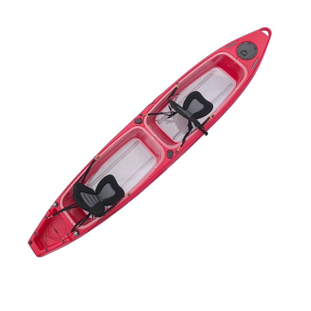 LLDPE Double Seat Crystal See Through Canoe/Kayak Glass Clear bottom Transparent 2 person kayak sale