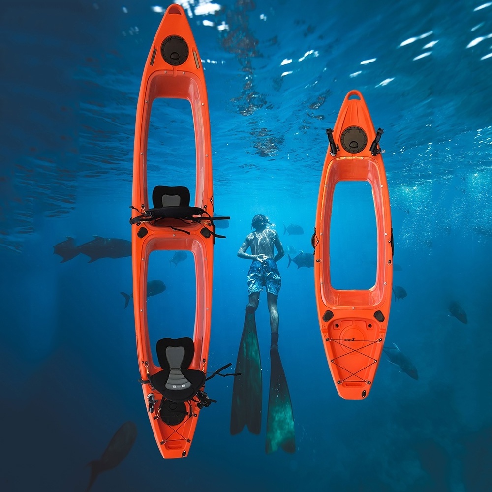 HOT Single Crystal clear Canoe See Through Kayak Glass transparent Bottom Kayak