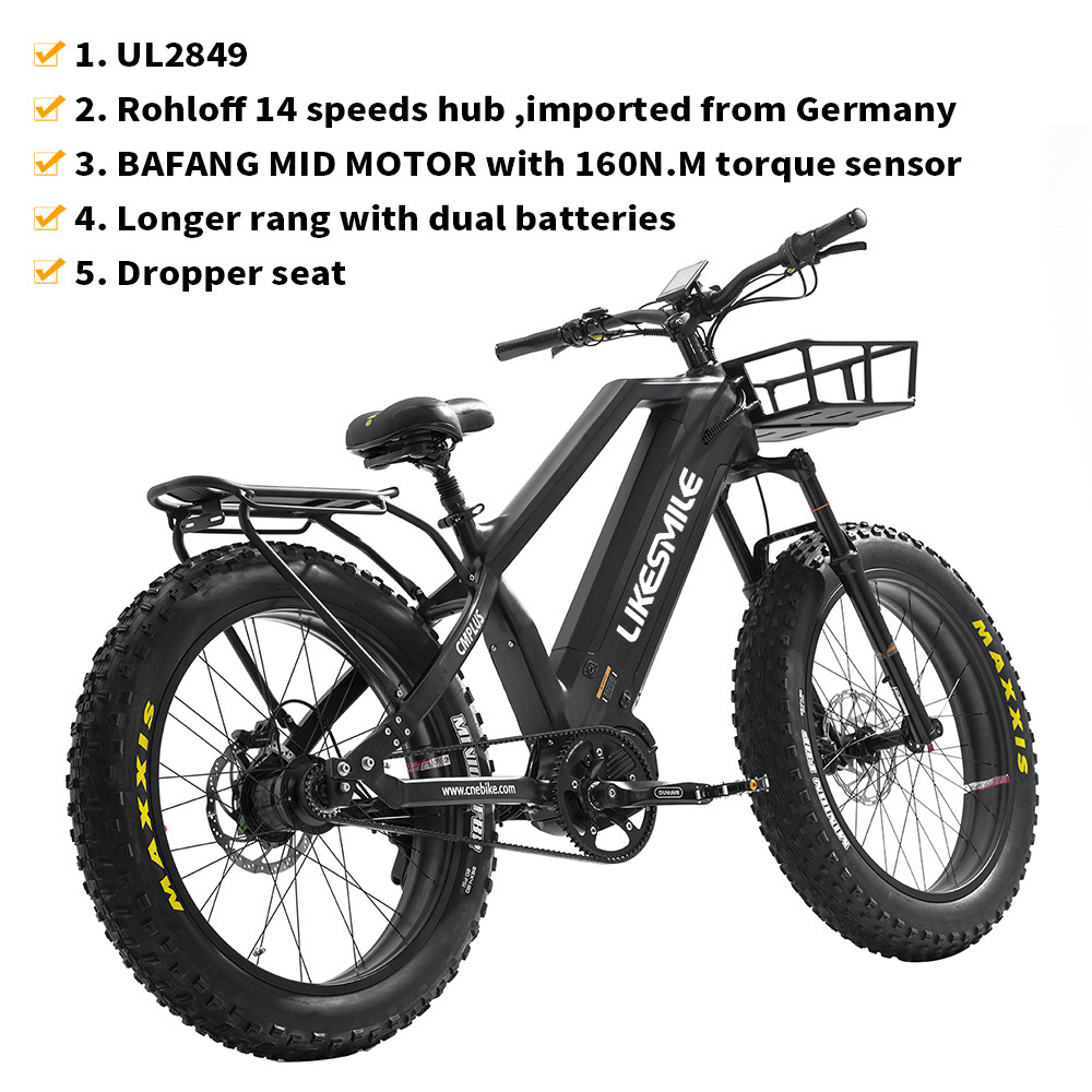 Wholesale 48v 1000w electric bike fat tire electric bicycle 26inch ebike beach cruiser for sale