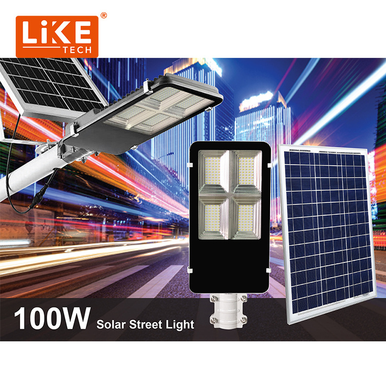 LikeTech large-capacity battery always on for 12 hours 100W 300W600W1200W1800W engineering led solar street light outdoor