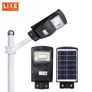 LikeTech Led Solar Street Light All-in-One PIR Motion Sensor Light Up All Night Energy Saving Led Solar Street Light