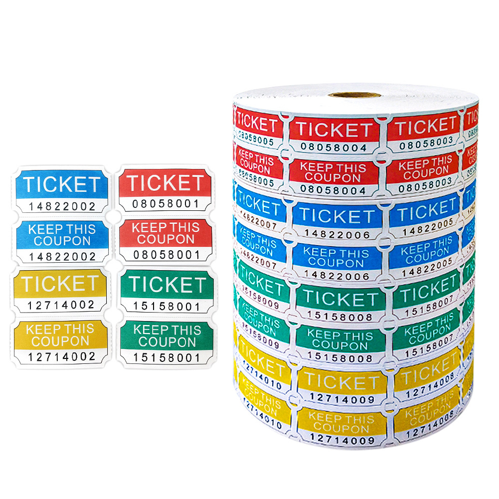 2000 Sheets Large Roll Pull Tab Continuous Numbering Accept Custom Colors and Logos Offset Printing Lottery Tickets Sweepstakes