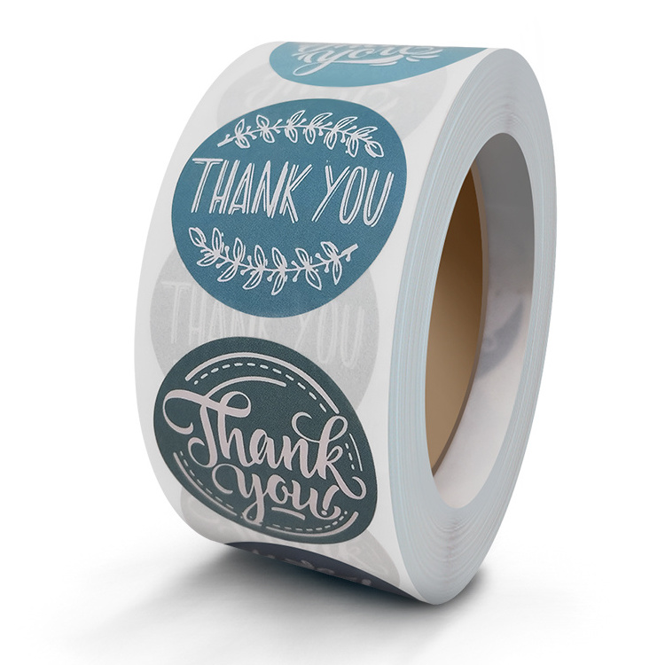 Custom Adhesive Floral Thank You Sealing Sticker Custom Printing Labels for Small Business Paper Waterproof Gift & Craft Accept