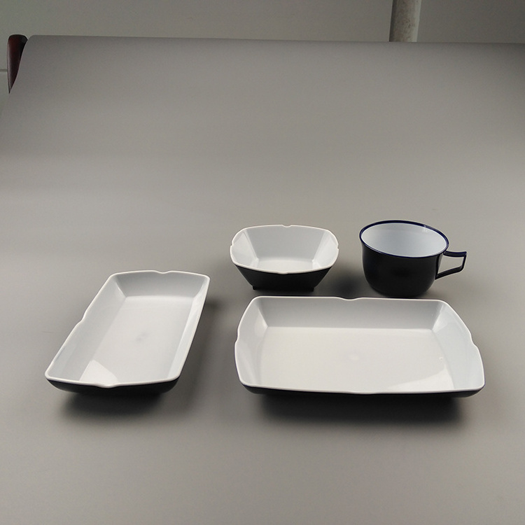 High quality  Rotable tableware for airline Restaurant Square   Dinnerware Dinnerware Sets