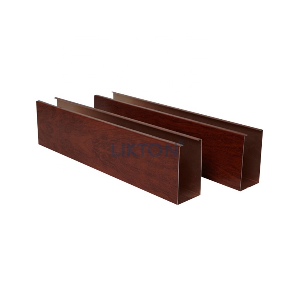 High Quality Strip Wood Ceiling Fashion Aluminum Baffle Ceiling Panels For Exterior