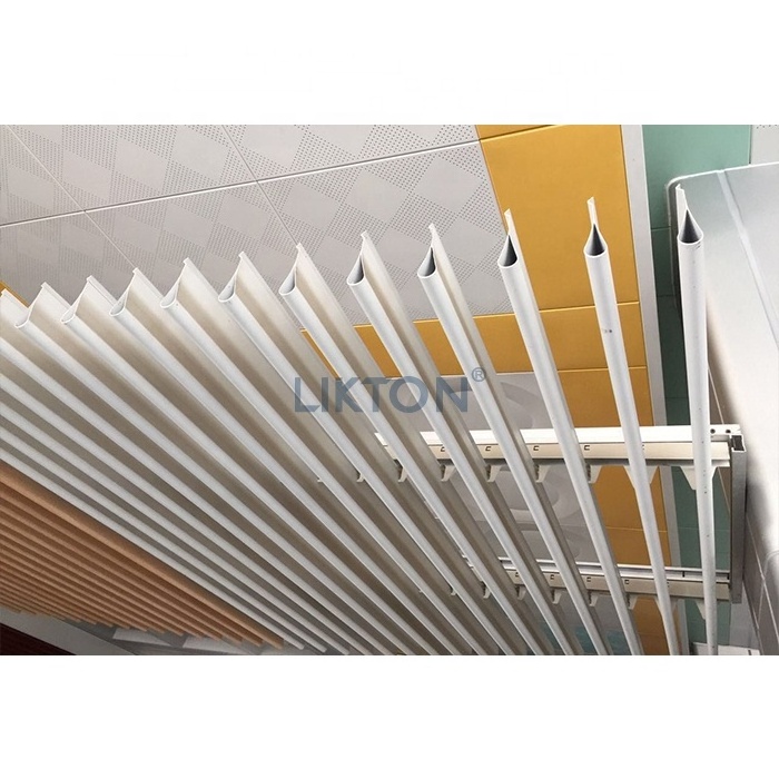 2023 New Arrival Metal Louver Screen Dropped Ceilings Light weight Aluminum Baffle Suspended Ceiling For Interior Decoration