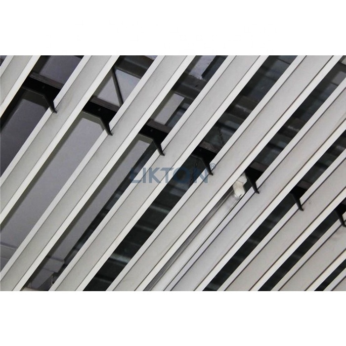 2023 New Arrival Metal Louver Screen Dropped Ceilings Light weight Aluminum Baffle Suspended Ceiling For Interior Decoration