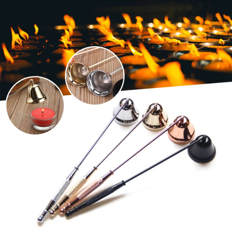 Bell Candle Cover Tool Candle Snuffer Extinguisher with Long Handle Flame Snuffer for Putting Out Candle Flame Safely