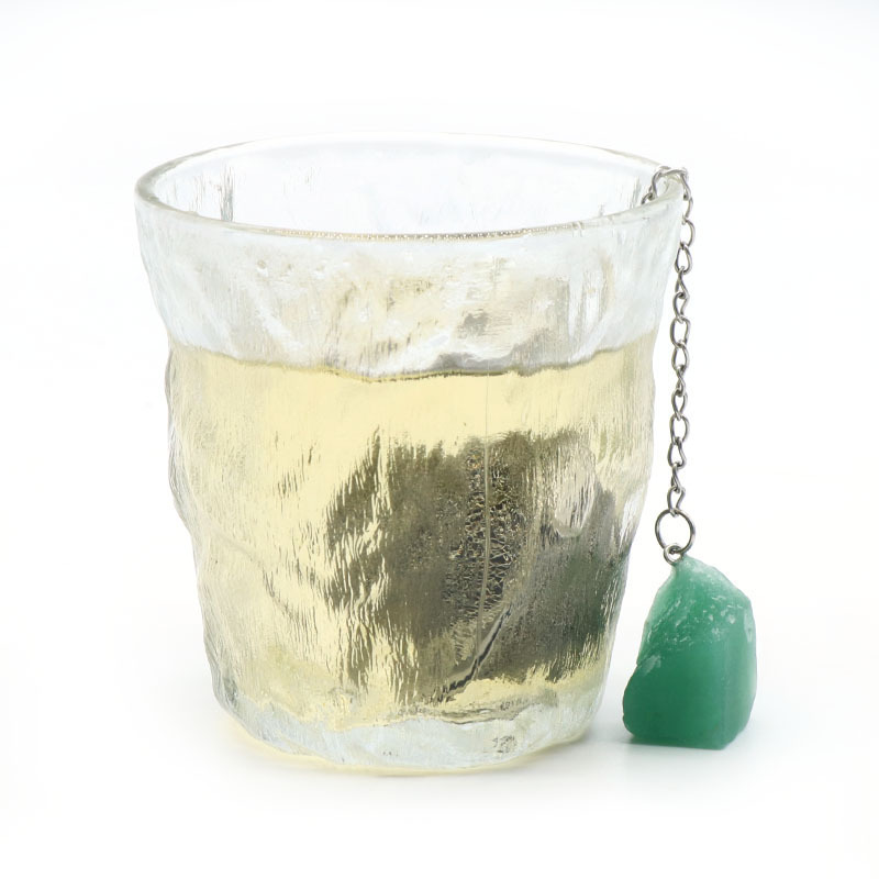 Raw Crystal Tea Infuser Amethyst Stainless Steel Ball Mesh Tea Strainer Loose Tea Leaf Infuser Herbals Spices Filter