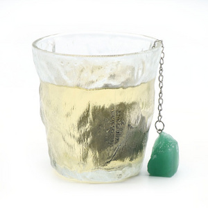 Raw Crystal Tea Infuser Amethyst Stainless Steel Ball Mesh Tea Strainer Loose Tea Leaf Infuser Herbals Spices Filter