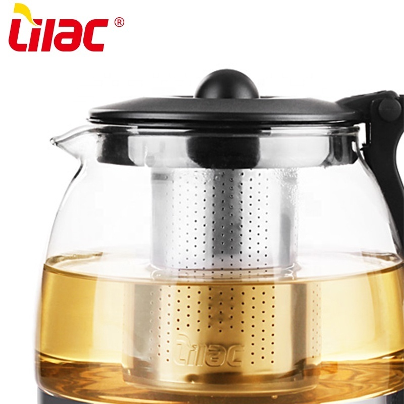 Lilac BSCI SGS LFGB 700ml+150ml*4PCS glass tea pot tea infuser glass teapot for shop