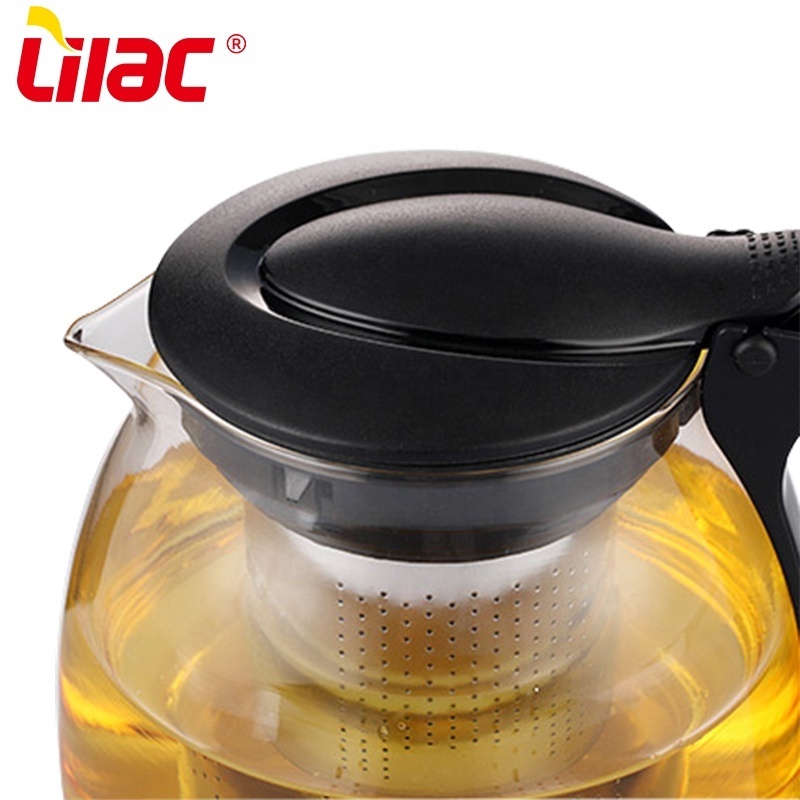 Lilac BSCI SGS LFGB chinese the best wholesale modern japanese infuser kettle set transparent glass teapot tea pot with infuser