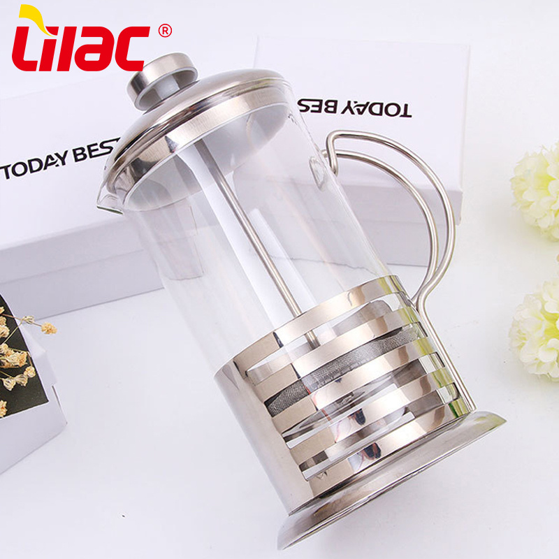 Lilac BSCI SGS LFGB 350ml 600ml 800ml 1000ml premium handmade blown kaffee presse eco cafetiere french coffee makers