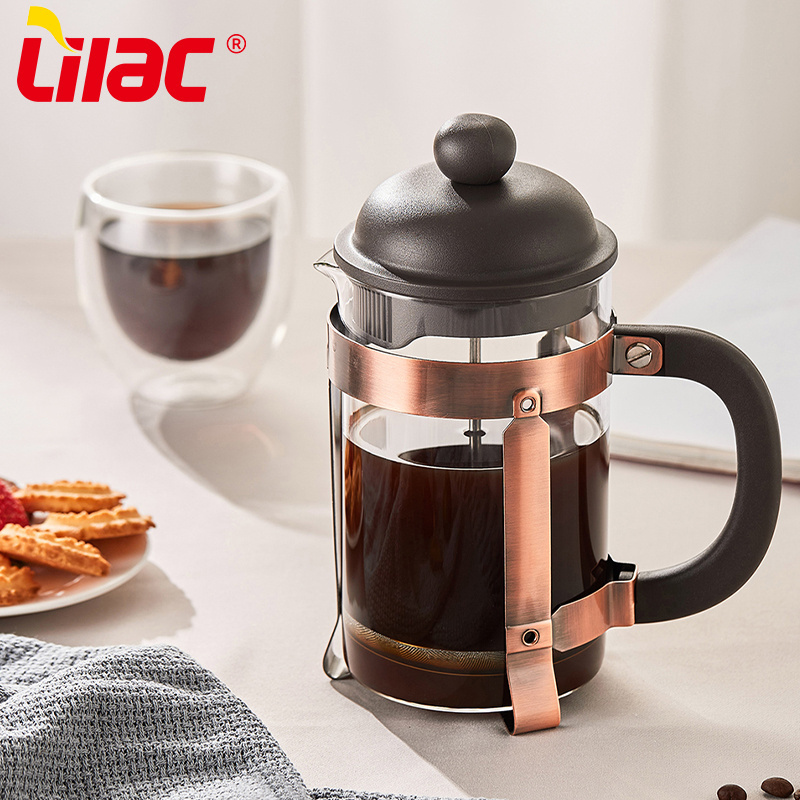 Lilac BSCI SGS LFGB morden luxury coffee grinder french press coffee maker thermo metal french press