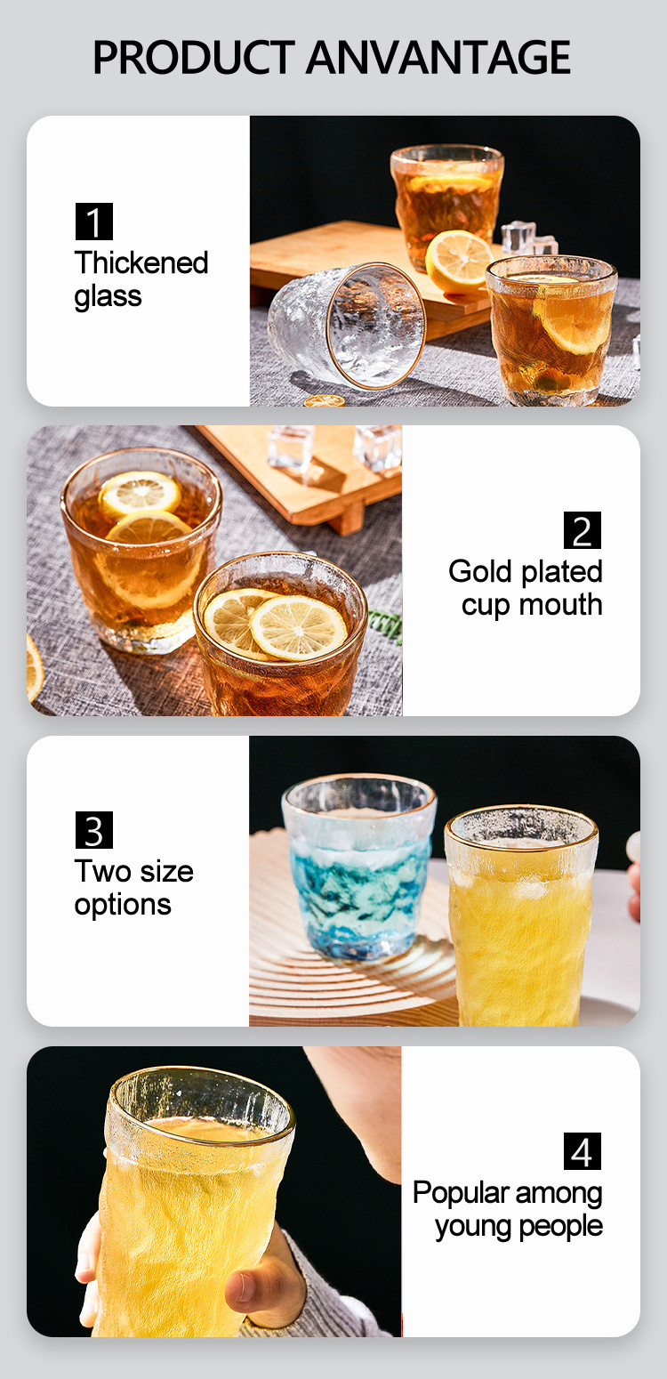 Lilac BSCI SGS LFGB 300ml 370ml beer glass cup glacier pattern dollar store drinking glass for restaurant