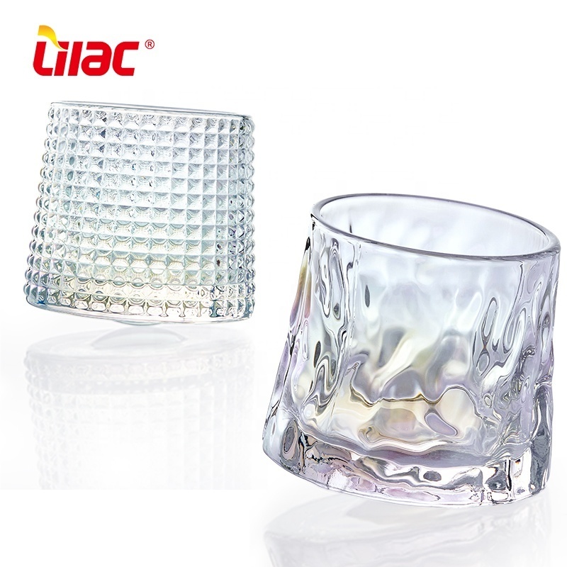 Lilac BSCI SGS LFGB glassware manufacturers spinning crystal glass cup wine whisky glass whiskey glass cup